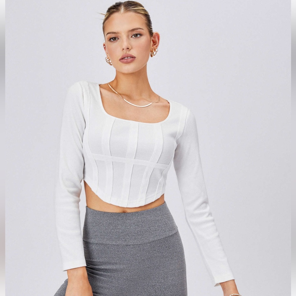 FREE WITH PURCHASE White Long Sleeve Women's Top
